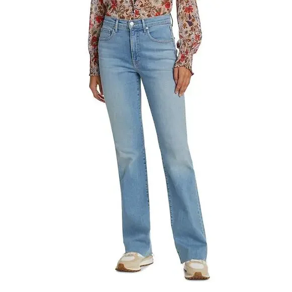 Veronica Beard Cameron Stretch-Cotton Boot-Cut Raw Hem High RiseJeans Nova31